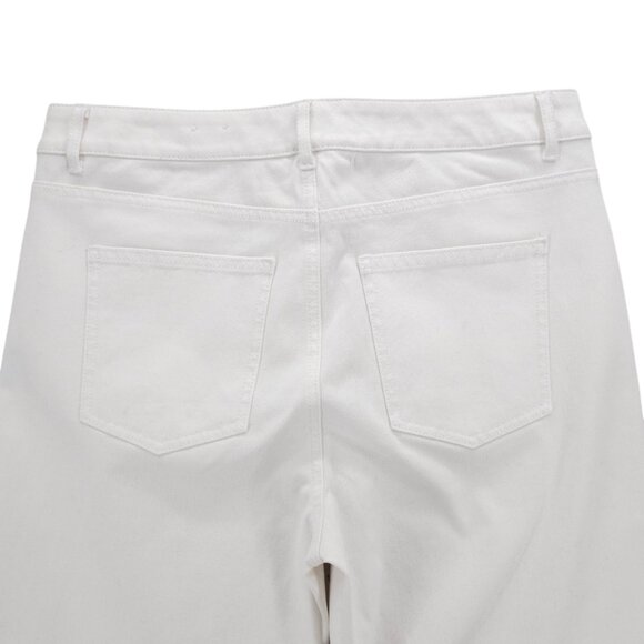 NWOT J. McLAUGHLIN Loris White Wide Leg Button Fly Cropped Stretch Jeans Size 10 - Picture 4 of 9